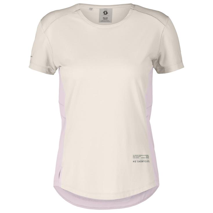Scott Trail tee-shirt W's Endurance Tech Short Sleeve Cotton White Bliss Pink Overview