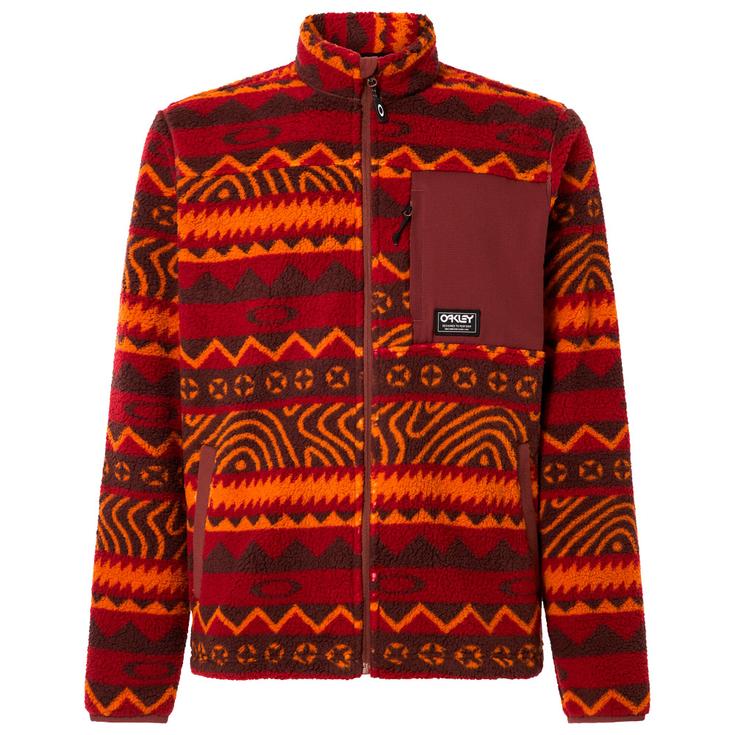 Oakley Fleece Mountain Fire Sherpa Grenache Norway Pattern Overview