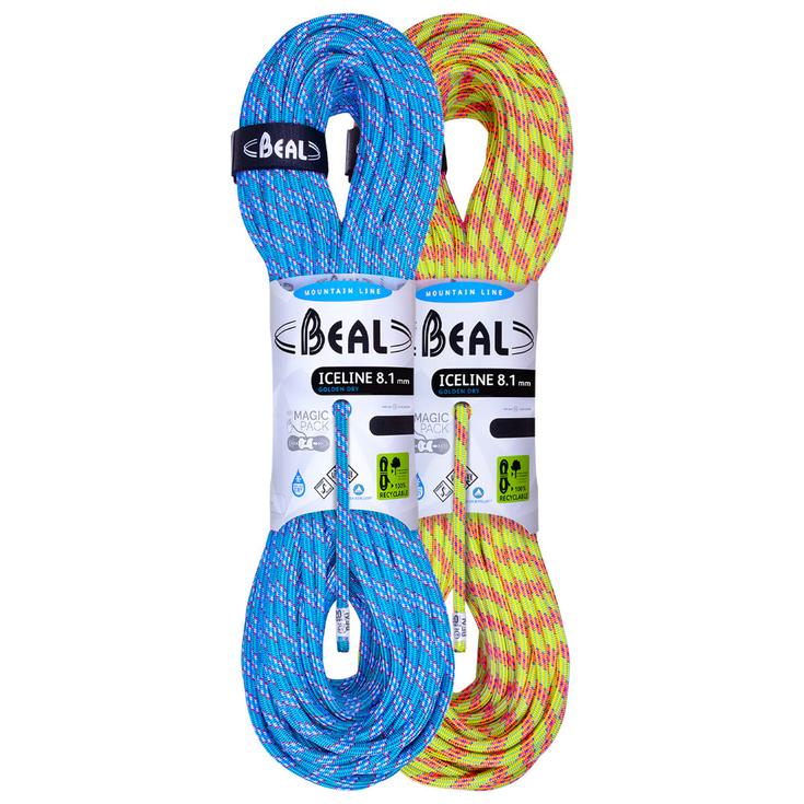 Beal Kletterseil Ice Line 8.1mm Golden Dry (pack of 2) Anis Emeraude Präsentation