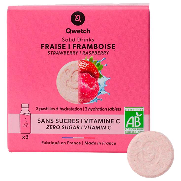 Qwetch Bebida Solid Drinks Bio (x3) Fraise & Framboise Presentación