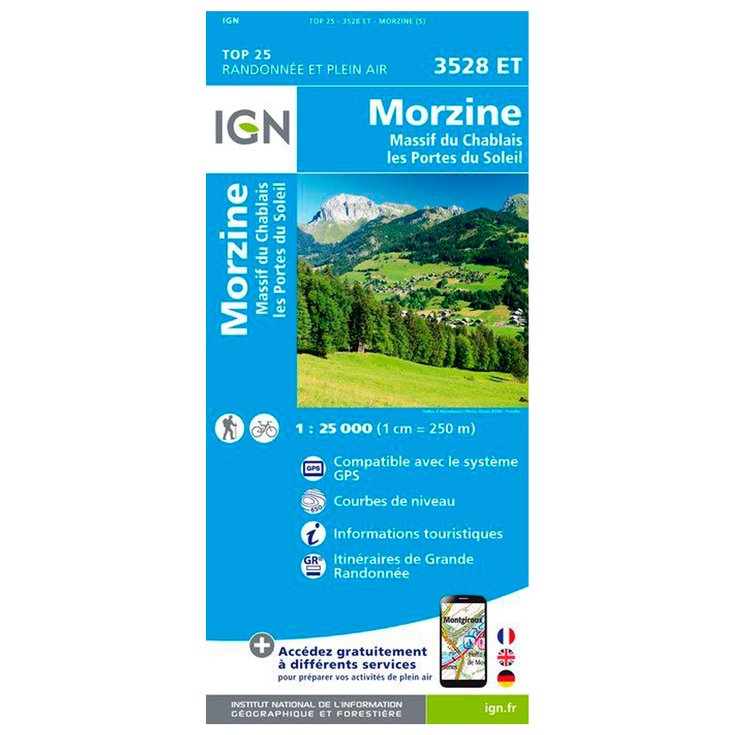 IGN Map 3528ET Morzine, Massif du Chablais, les Portes du Soleil Overview