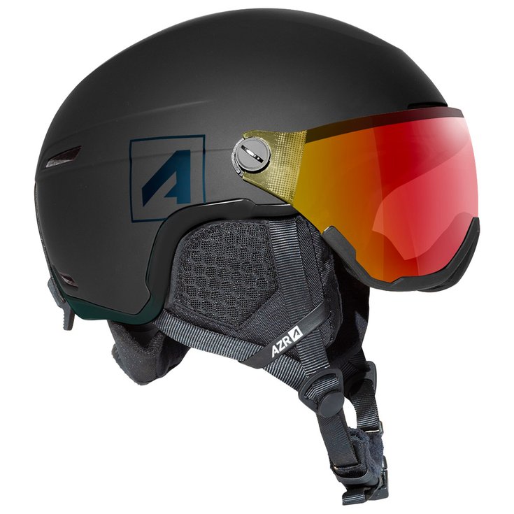 AZR Visor Helm Orion Visor Noir Mat Irisé Rouge Voorstelling