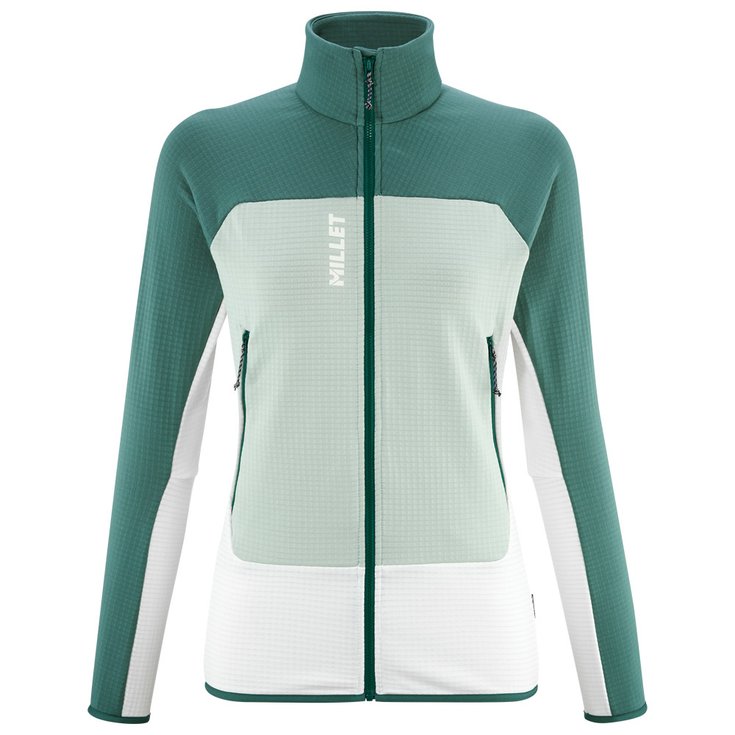 Millet Fleece Fusion Grid Jkt W Dew Bottle Präsentation