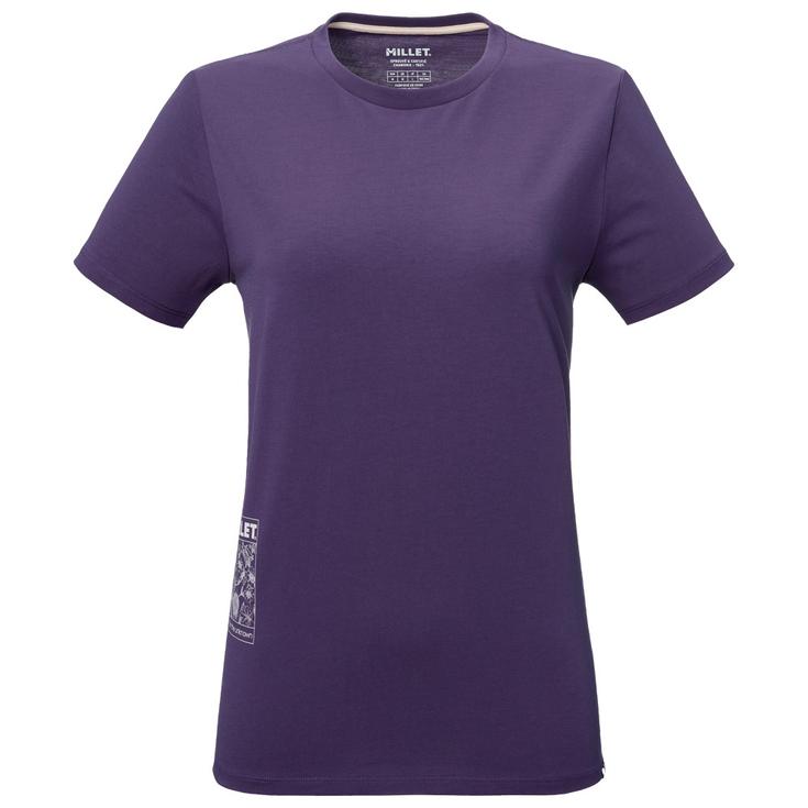 Millet Klim T-shirt Chamonix Flower SS W Purple Velvet Voorstelling