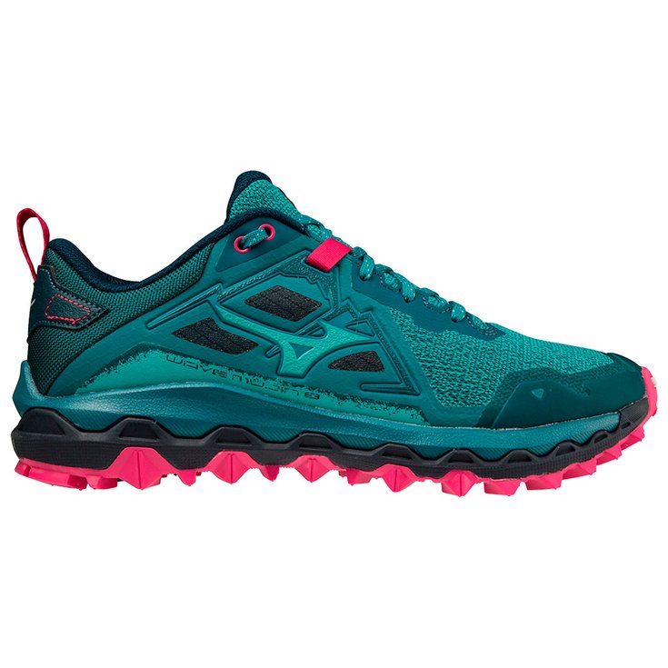 Mizuno Trail shoes Wave Mujin 8 Wos Kayaking Lagoon Pink Peacock Overview