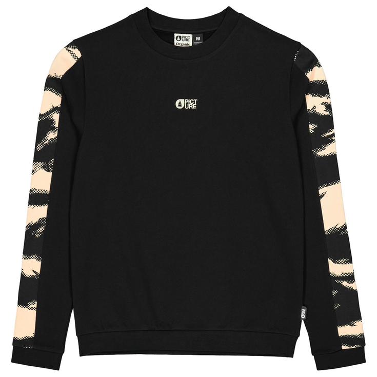 Picture Felpa Blayr Printed Crew Black Shadow Presentazione