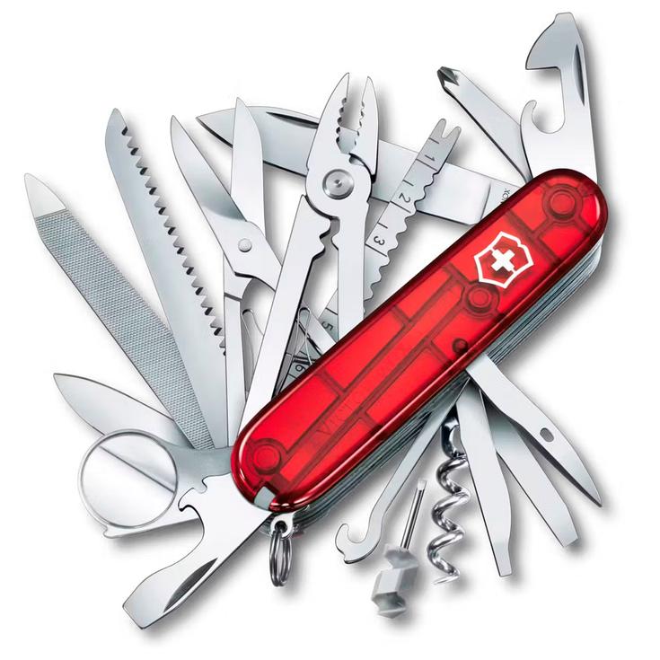 Victorinox Messen Swiss Champ Translucide Red Voorstelling