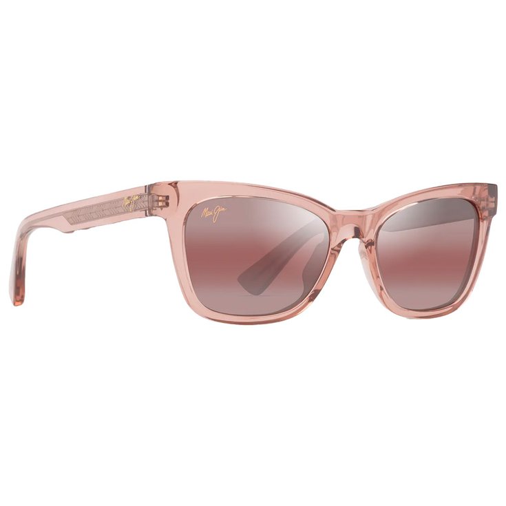 Maui Jim Lunettes de soleil Hiwahiwa Shiny Transparent Antique Pink Maui Rose Mineral Superthin Présentation