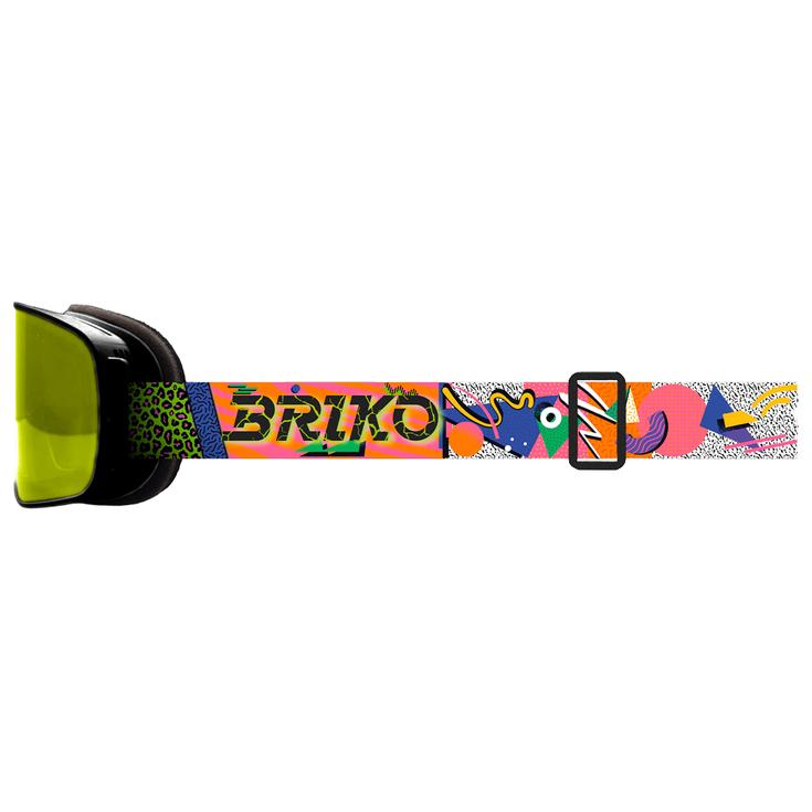 Briko Skibrille Chino Graphic Black Fantasy Lime Lime Mirror Präsentation