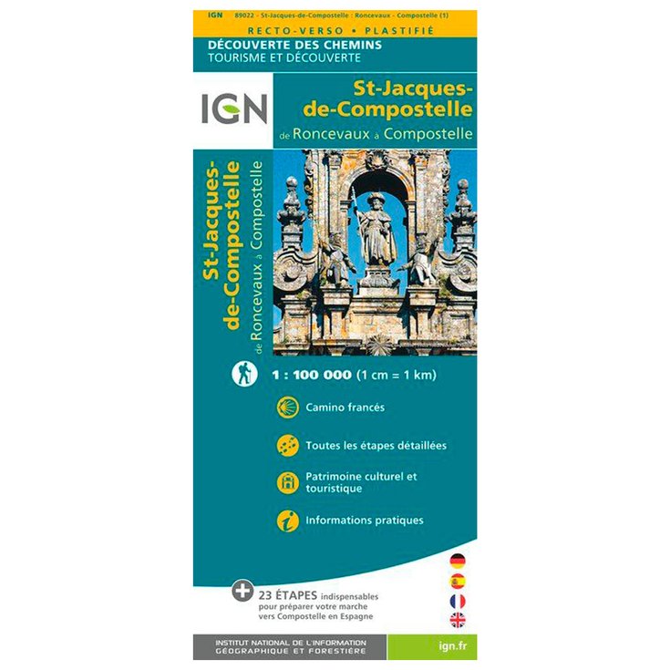 IGN Carte St Jacques de Compostelle de Roncevaux à Compostelle Presentazione