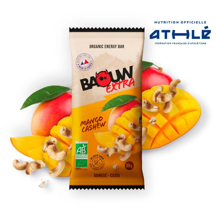 Baouw Energieriegel Extra Bio 50 g Mangue Cajou Präsentation