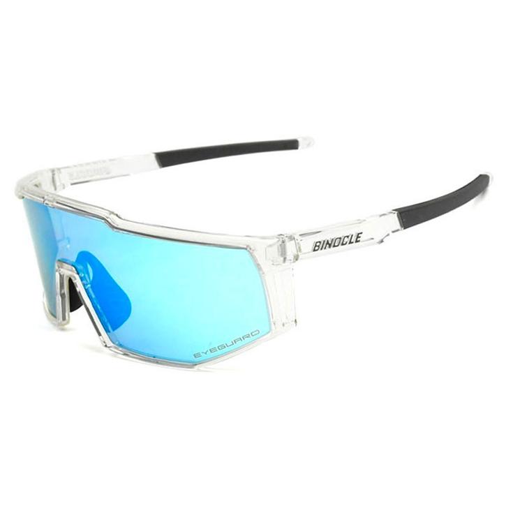 Binocle Eyewear Zonnebrillen Horizon Shiny Translucide Ice Blue Mirror Polarized Voorstelling