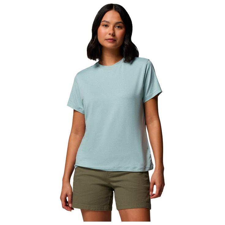 Columbia Wandel T-shirt Parsons Point Back Graphic Crushed Blue Heather Floral Fun Voorstelling