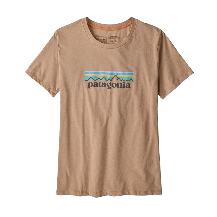 Patagonia Pastel P-6 Logo Organic Crew Pampas Tan 