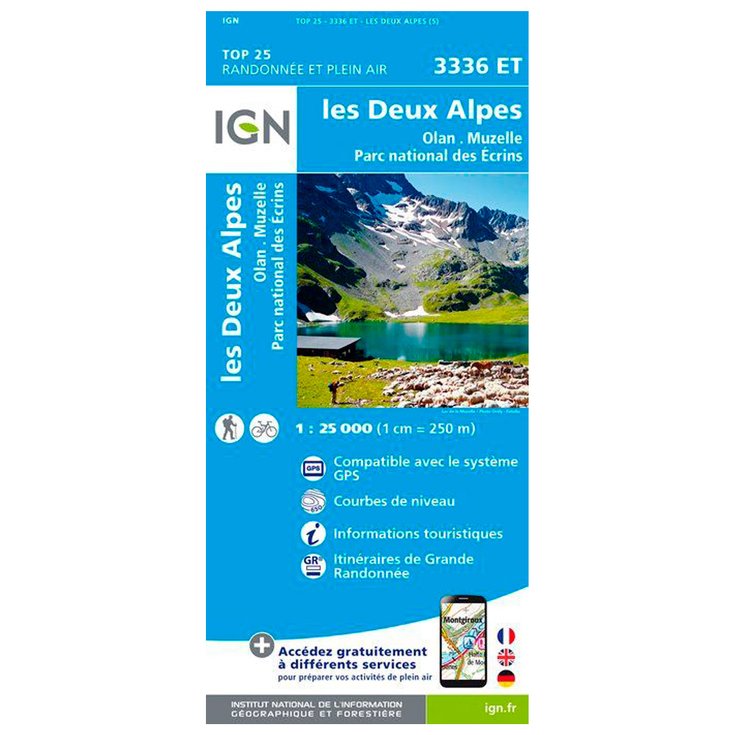 IGN 3336ET les Deux Alpes, Olan, Muzelle, Parc national des Ecrins 