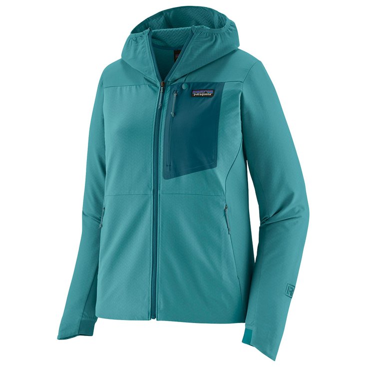 Patagonia W R1 CrossStrata Hoody Wetland Blue 
