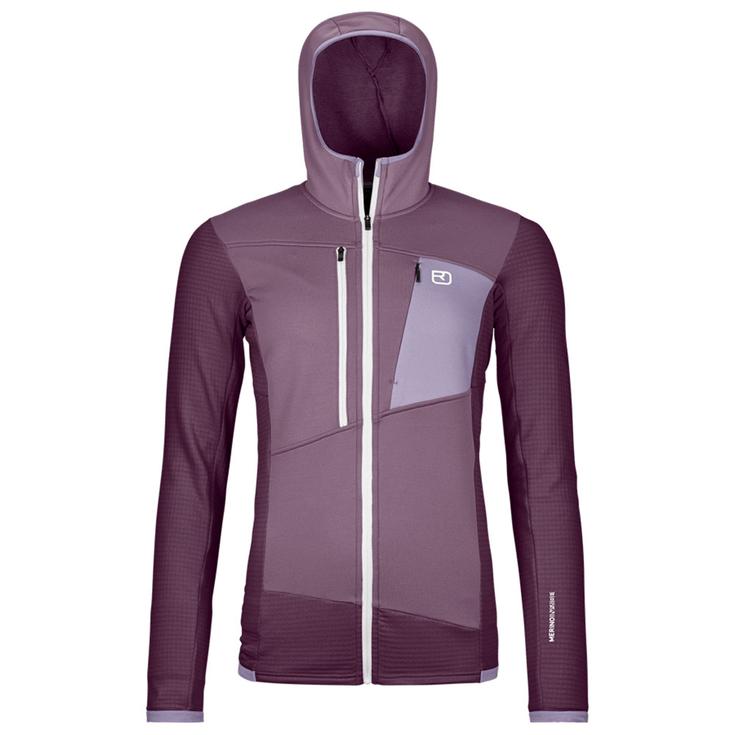 Ortovox Fleece Fleece Grid Hoody W Dark Wild Berry Präsentation