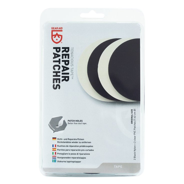 Gear Aid Set Manutenzione Patch Nylon/PVC Noir & Blanc Presentazione