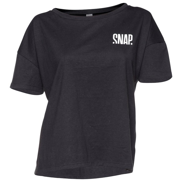 Snap T-Shirt zum Klettern W's Crop Top Hemp T-Shirt Black Präsentation