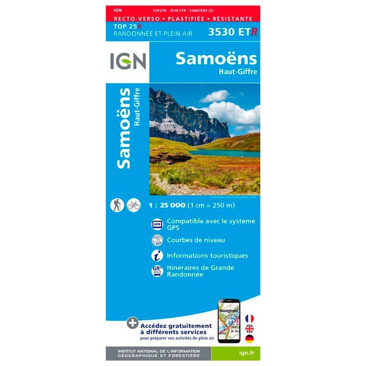 IGN Carte 3530ETR Samoens, Haute-Griffe - Résistante Présentation