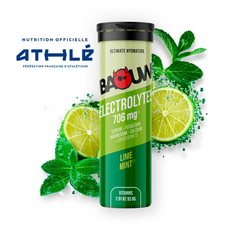Baouw Drank Pastilles Electrolytes (x10) 50 g. Citron Vert Menthe Voorstelling