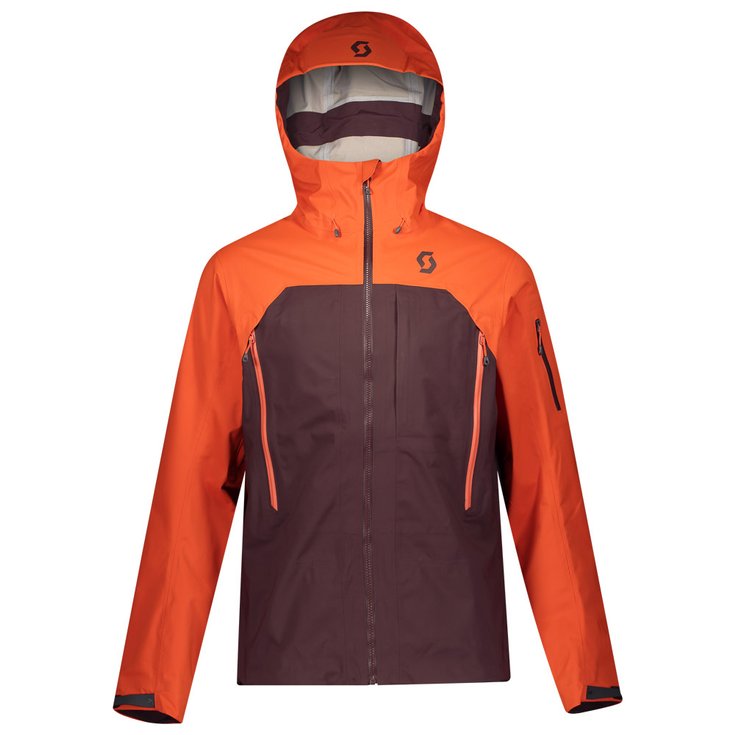 Scott Ski Jacket Explorair 3l Orange Pumpkin Red Fudge Overview