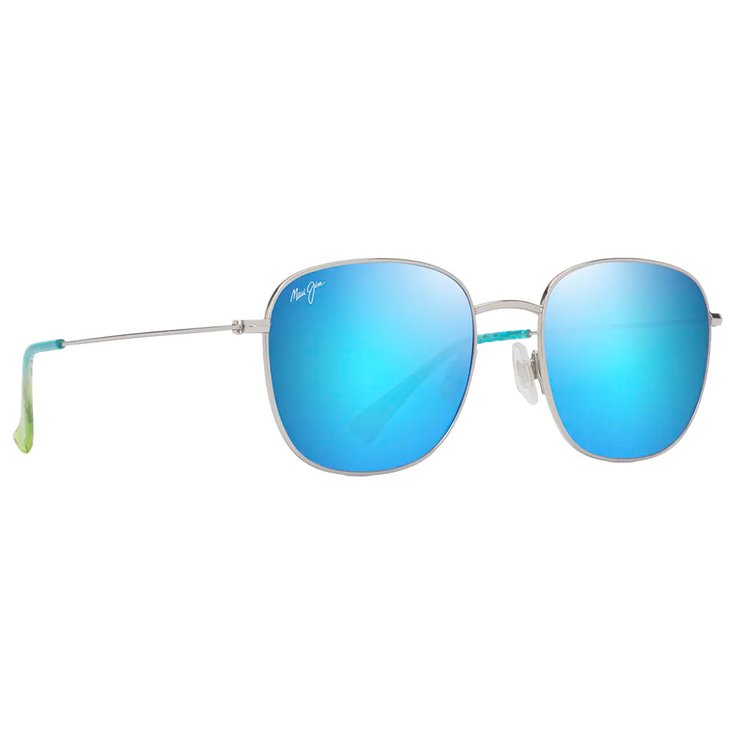 Maui Jim Occhiali da sole Olali Asian Fit Argent Brillant Bleus Verts Bleu Hawaï MauiPure Presentazione