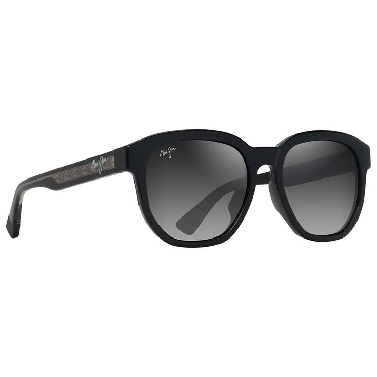 Maui Jim Sunglasses Akahai Asian Fit Noir Brillant Gris Clair Transparent Neutral Grey Minéral Superthin Overview