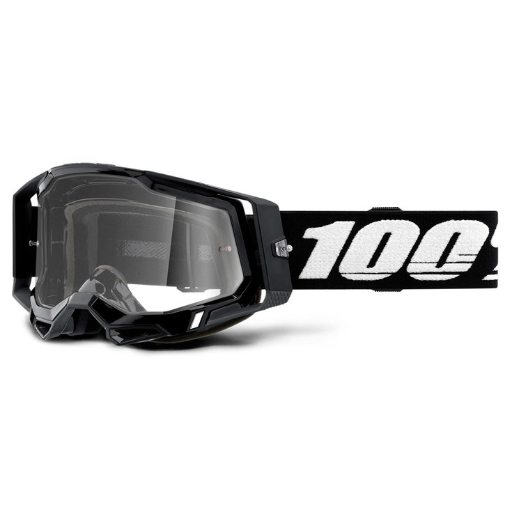 100 % Máscara MTB Racecraft 2 Black - Clear Lens Presentación
