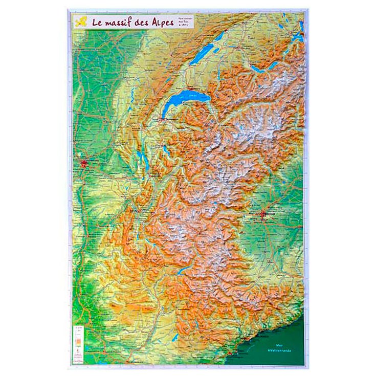 Geo Relief Kaart 3D Le Massif Des Alpes Voorstelling