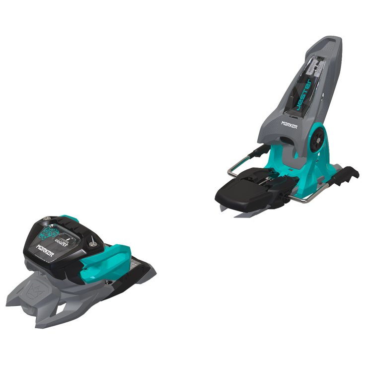 Fix Ski Marker Jester 16 120mm Gray Turquoise - Hiver 2025 | Glisshop