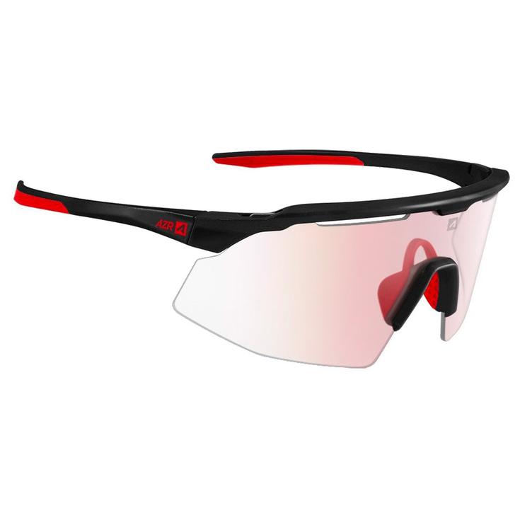 AZR Sonnenbrille Iseran Noire Mate Rouge Photochromique Irisé Rouge Präsentation