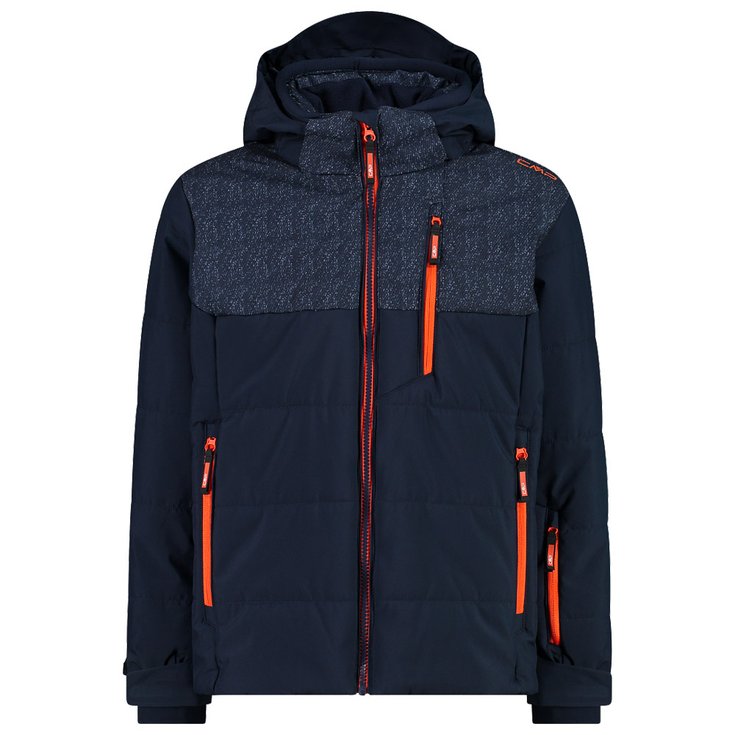 CMP Chaqueta esqui Kid Jacket Snaps Hood Black Blue Presentación