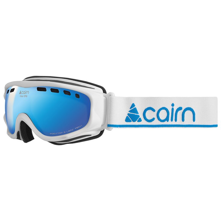 Cairn Masque de Ski Visor OTG Mat White Blue Mirror Spx 3000 Ium Présentation