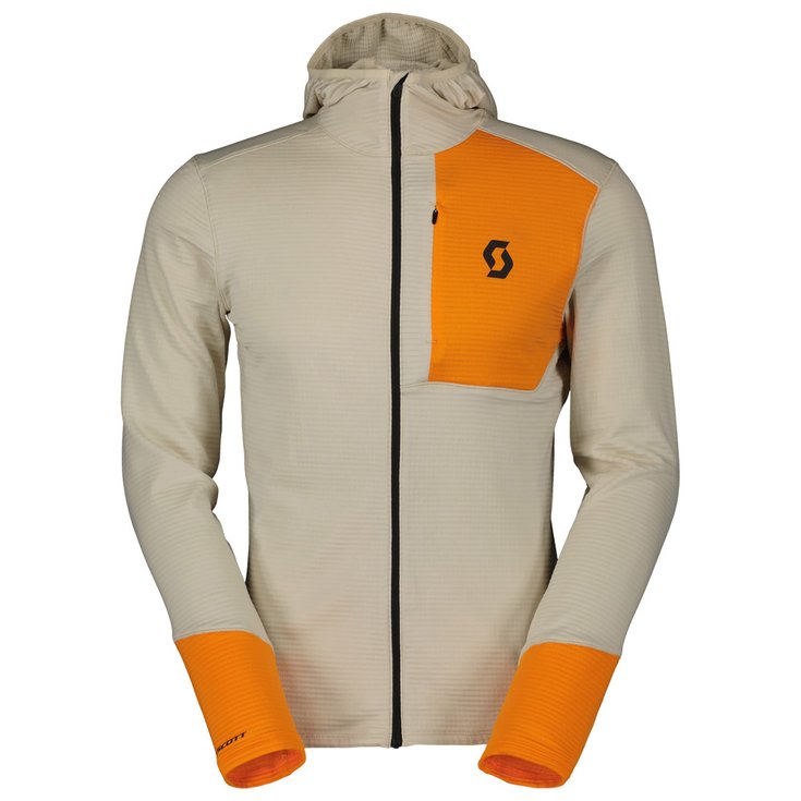 Scott Pile Defined Light Hoody Dust White Flash Orange Presentazione