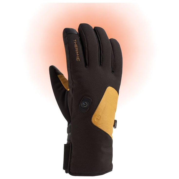 Therm-Ic Gant Power Gloves Ski Light Noir Camel Présentation