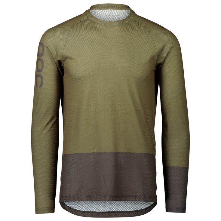 Poc MTB Pure LS Jersey Epidote Green - Sylvanite Grey 