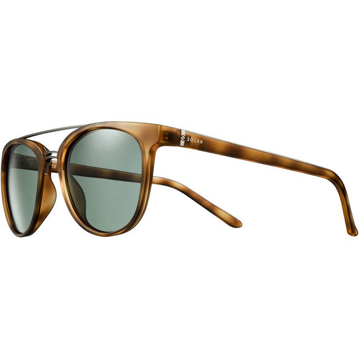 Solar Lunettes de soleil Stewart Ecaille Miel Vert Cat. 3 Polarized Présentation