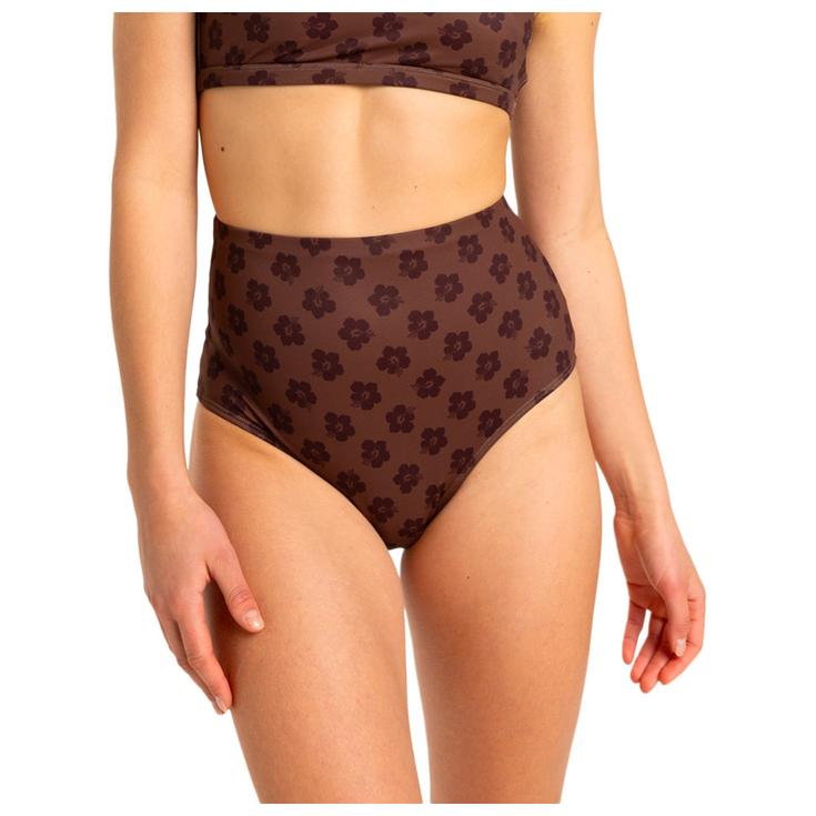 Roxy Costume da bagno Roxy Pro Wave Bas de Bikini Taille Haute Chocolate Plum Polka Presentazione