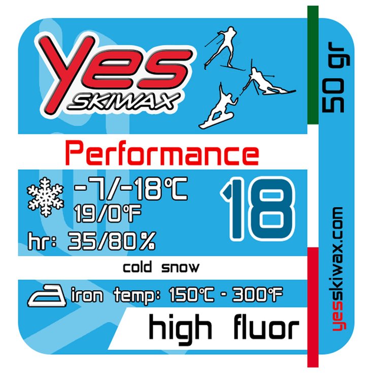Yes Skiwax Glijwax noordse ski Performance 18 50gr Voorstelling