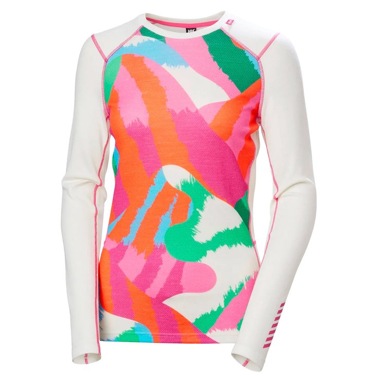 Helly Hansen Technical underwear W Lifa Merino Midweight Gra Crew Off White Jpb Aop Overview