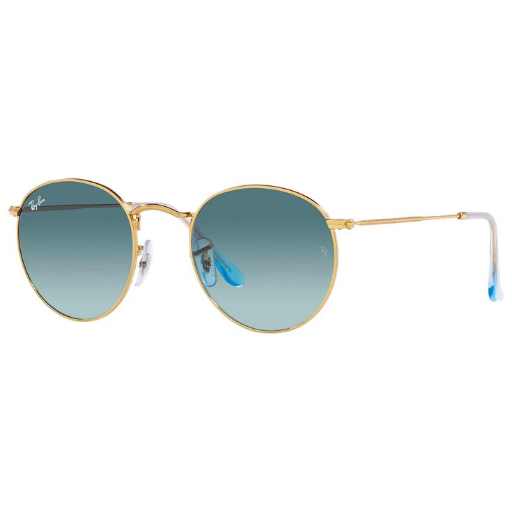 Ray Ban Lunettes de soleil RB3447 Round Metal Polished Gold Blue Présentation