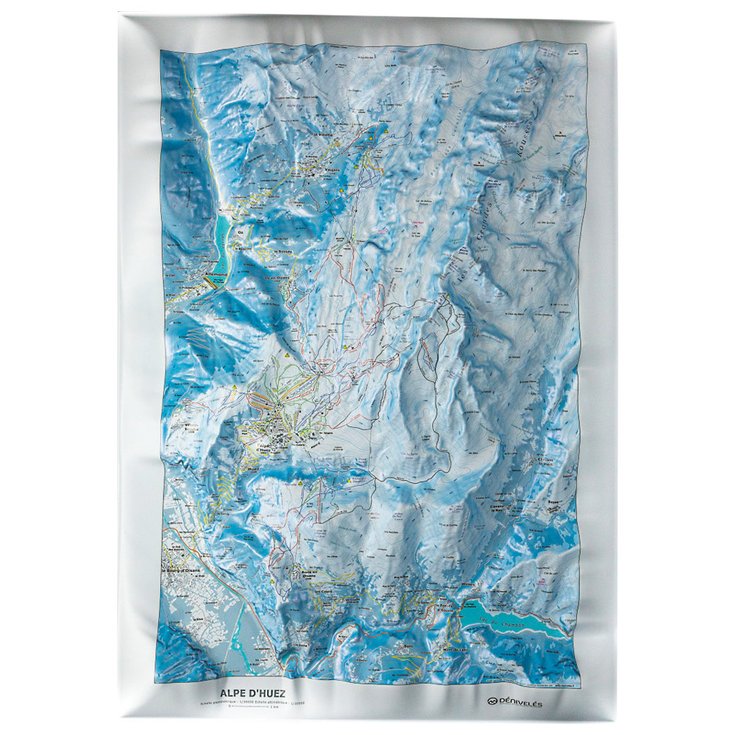 Deniveles Raised-relief map Domaine Alpes D'huez Overview
