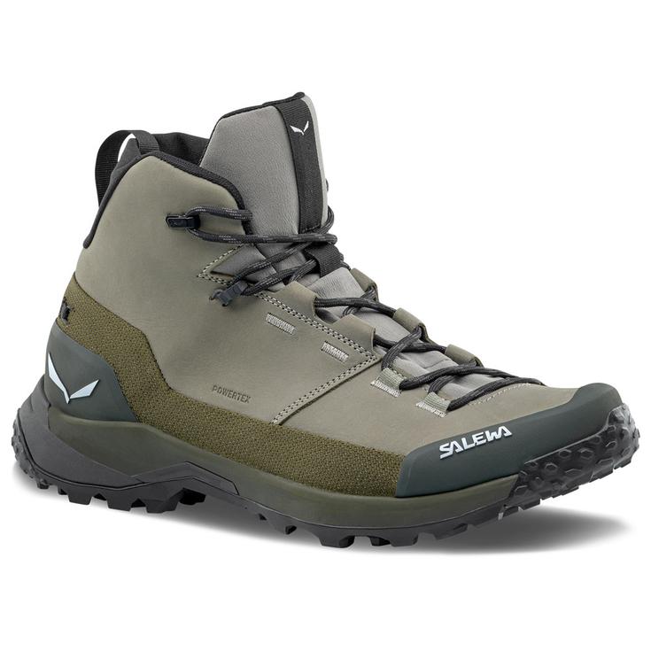 Salewa Chaussures de randonnée Puez Leather Mid Ptx M Shadow Dark Olive Présentation