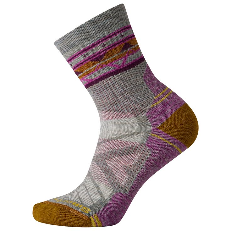 Smartwool Socks W's Hike Light Cushion Zigzag Valley Mid Crew Lunar Gray Heather Overview
