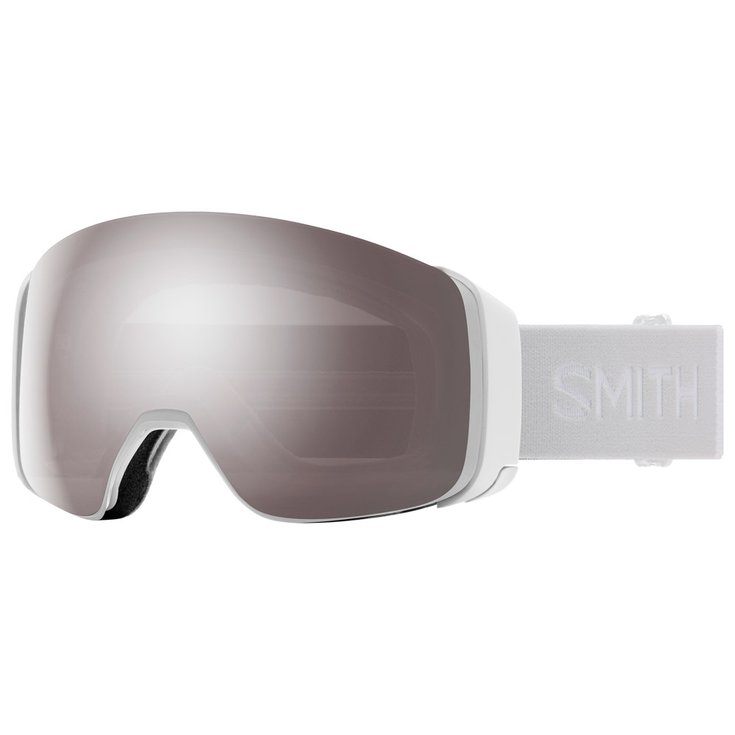 Smith Skibrille 4d Mag White Vapor Sun Platinum Mirror + Chromapop Storm Rose Flash Präsentation