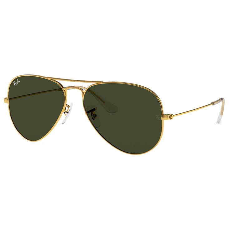 Ray Ban Sonnenbrille RB3025 Aviator Classic Polished Gold Green G-15 Präsentation