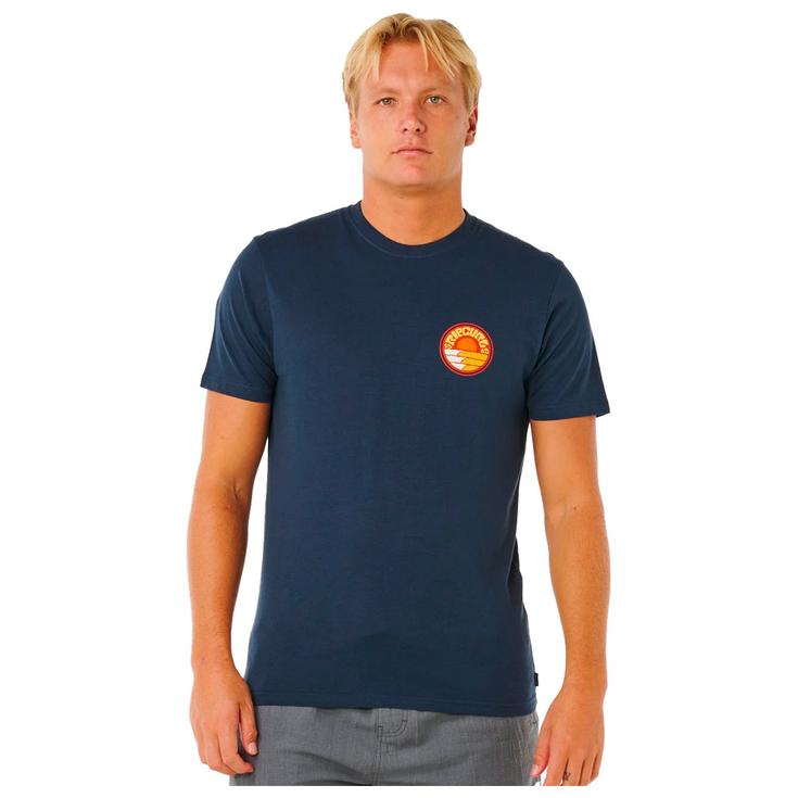 Rip Curl T-Shirt Pacific Rinse Stacked Dark Navy Präsentation