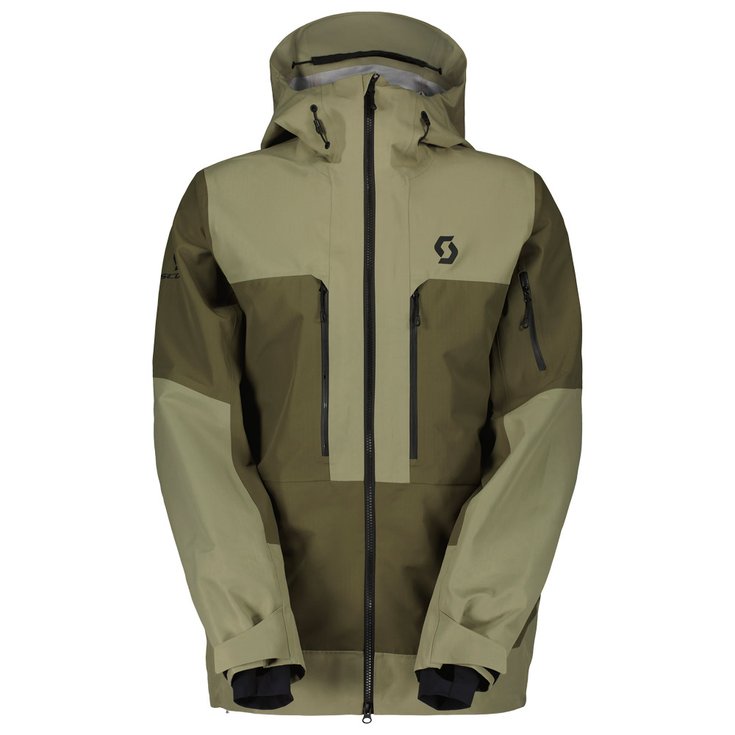 Scott Skijassen M's Vertic Ripstop 3L Jacket Dust Grey Douglas Green Voorstelling