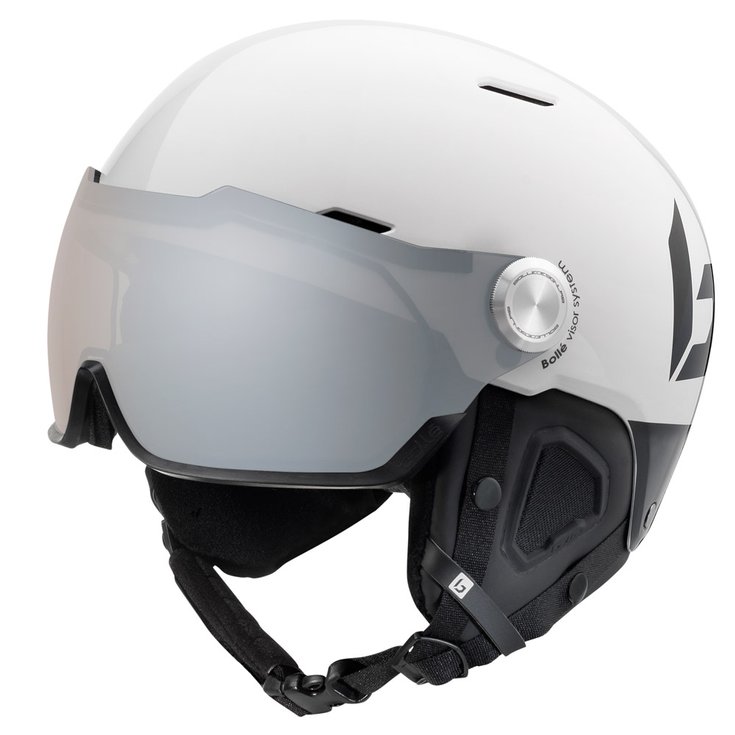 Bolle Casco con visiera Might Visor Premium Shiny White & Black Photochromic Lens Presentazione